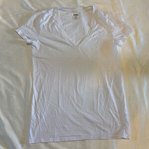 Victoria’s Secret PINK White V-Neck Sleep Tee – Size Large